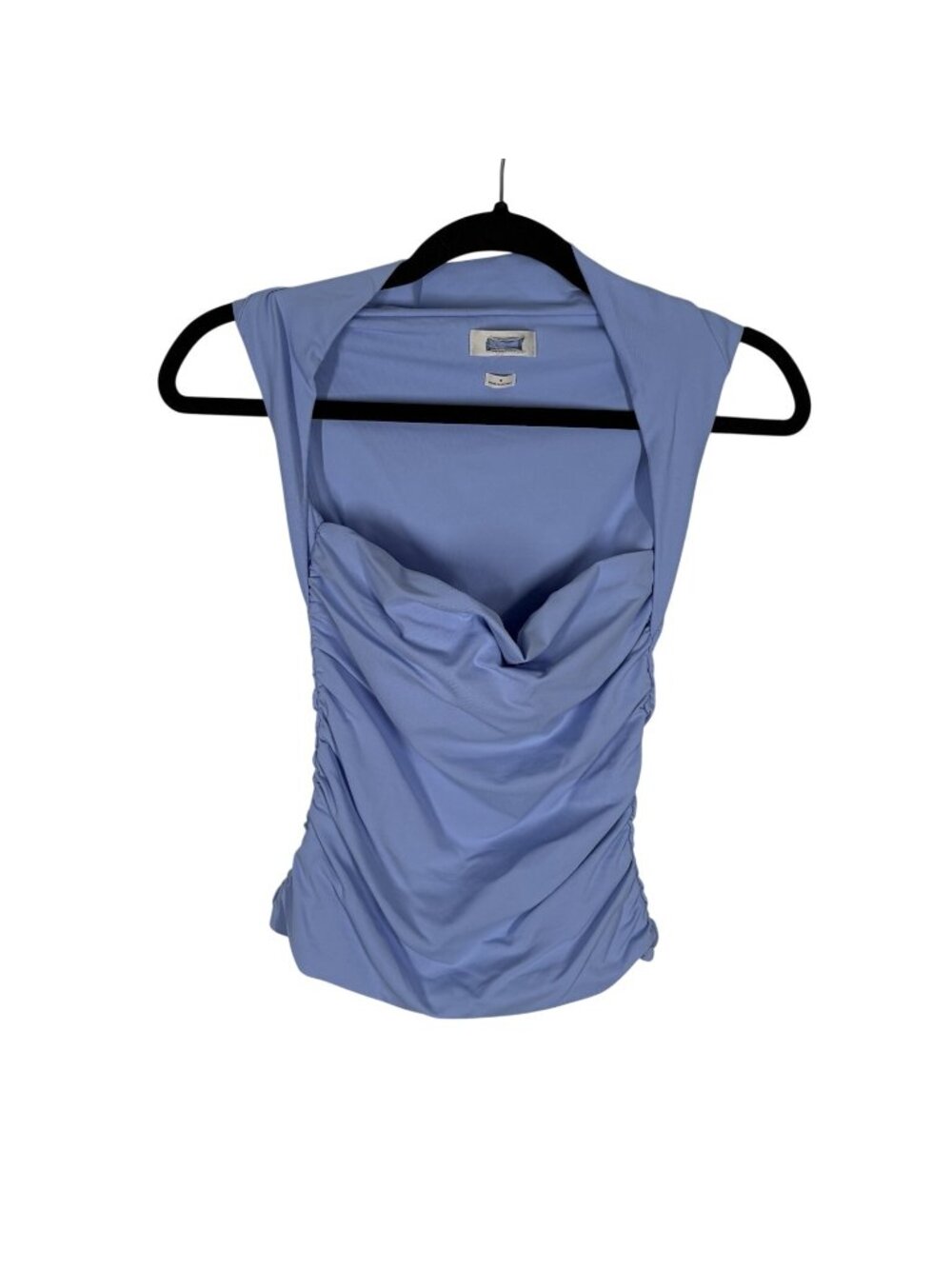 Aritzia Women S Blue Ruched Square Neck Original Contour Flourish Top NWOT - Picture 2 of 8